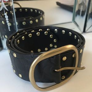 Coach Studded Leather Belt